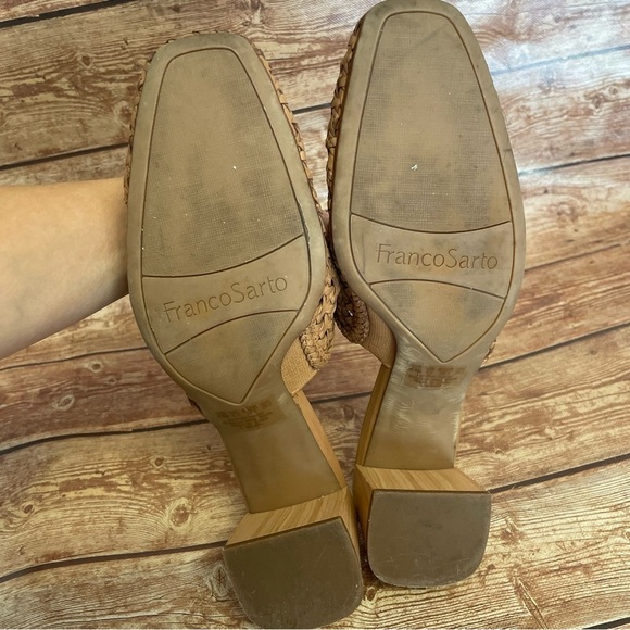 Franco Sarto Neo 3 Mule Slide Citron Woven Leather Size 9.5 tan/ brown - Picture 13 of 15